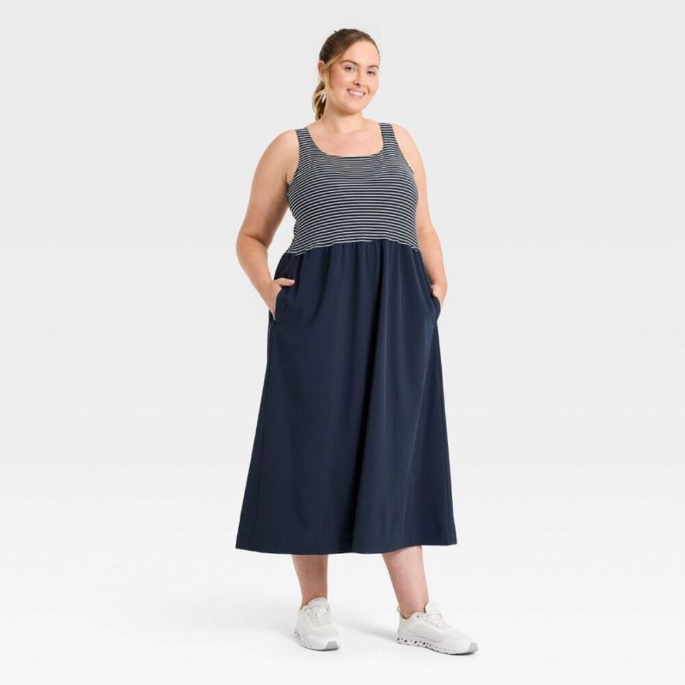 Women's Woven Travel Dress - All In Motion Navy Blue 3X
